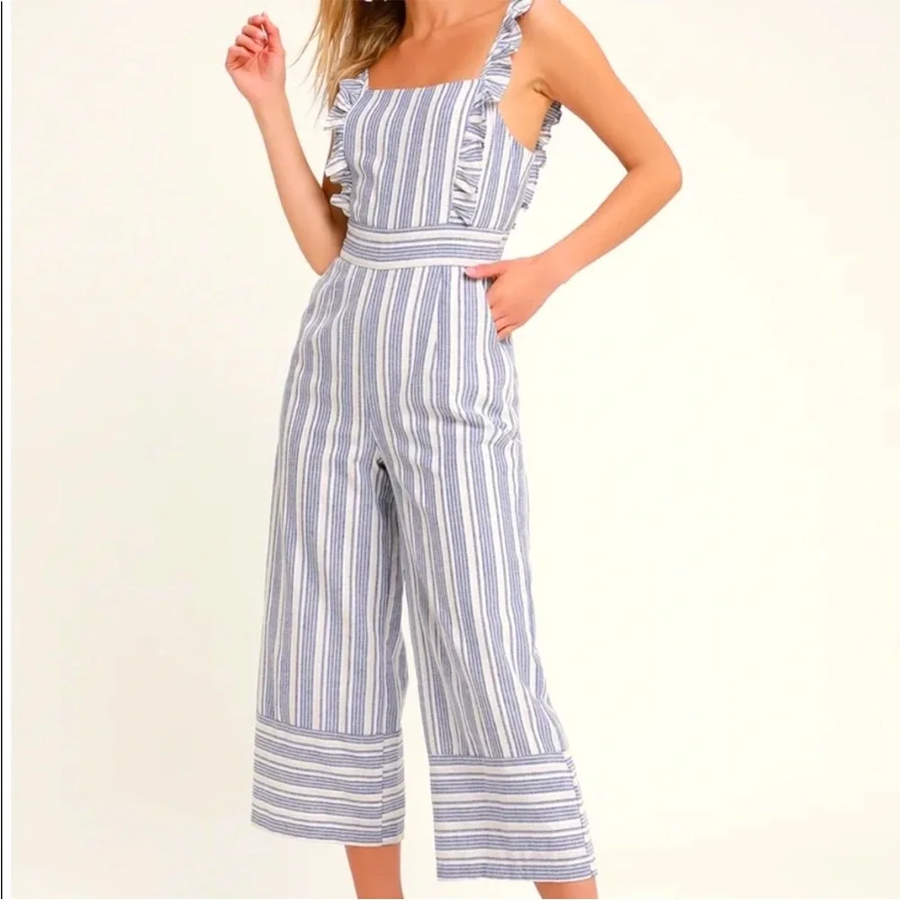HYFVE Striped Linen Jumpsuit - Picture 1 of 15